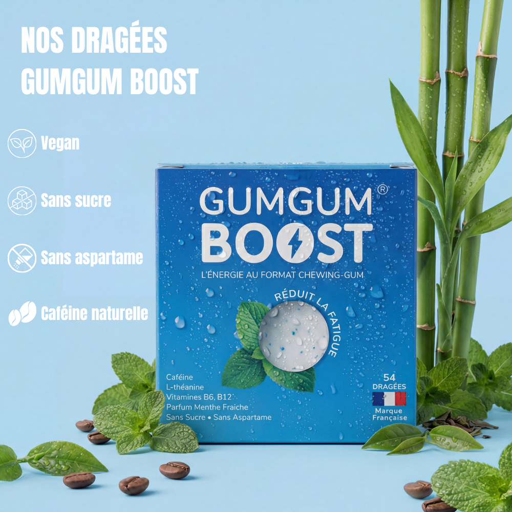 Gumgum Boost® – Chewing-gum énergisant à la menthe